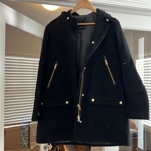 Women’s black j crew trench coat